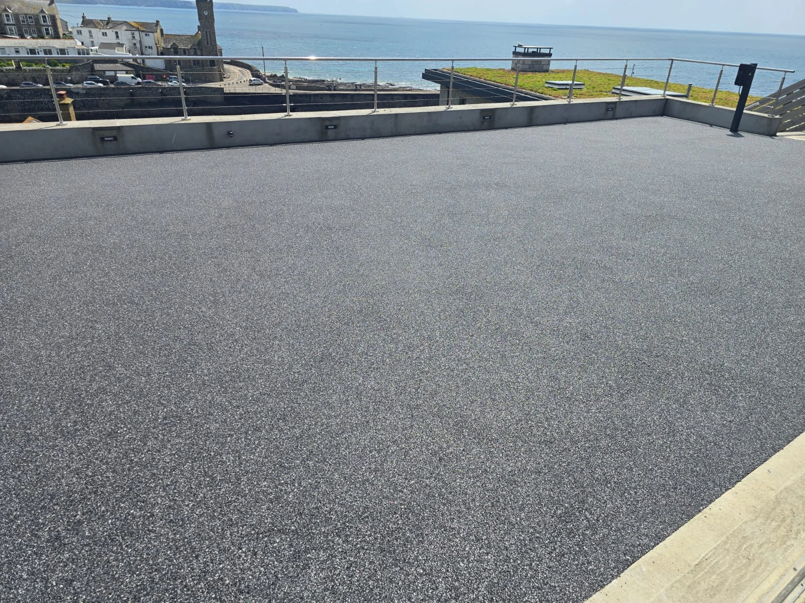 Resin bound driveway on a property with a sea view