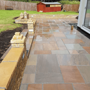 Paving and wall